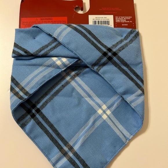 Wondershop Pet Bandana Blue Plaid - BRAND NEW - Picture 2 of 2